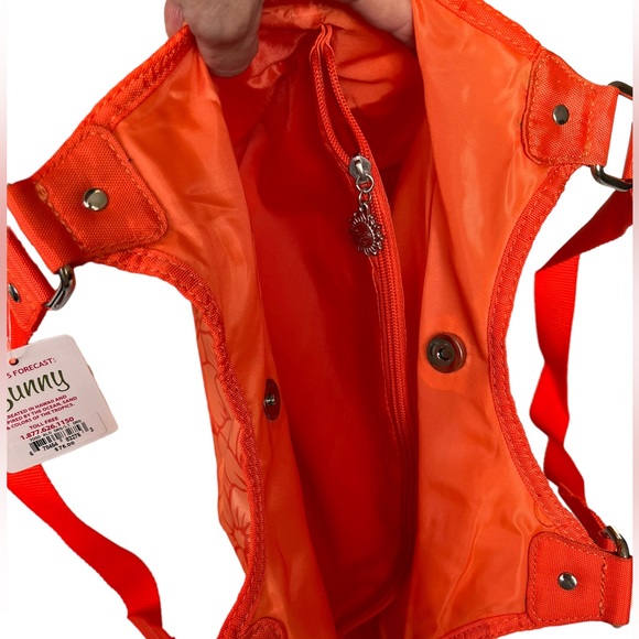 SUNNY HAWAII Beach Pool Tote & Matching Small Purse Hawaiian Orange Floral Print - Picture 9 of 17